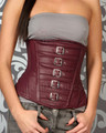 Maroon Leather Corset Belted Underbust - front