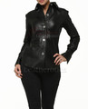 Women's leather shirt - front
