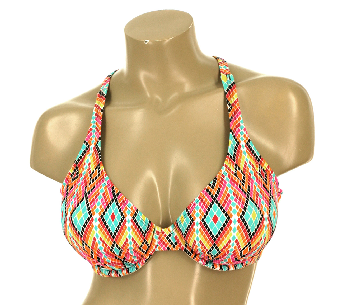 T44 D DD F Cup Triangle Underwire Bra Mosaic Tribal - Kechika Store