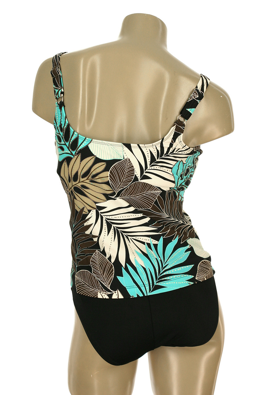 TKR10D-DD Under wire Tankini Built in Bra Banana Leaf MBA MWH