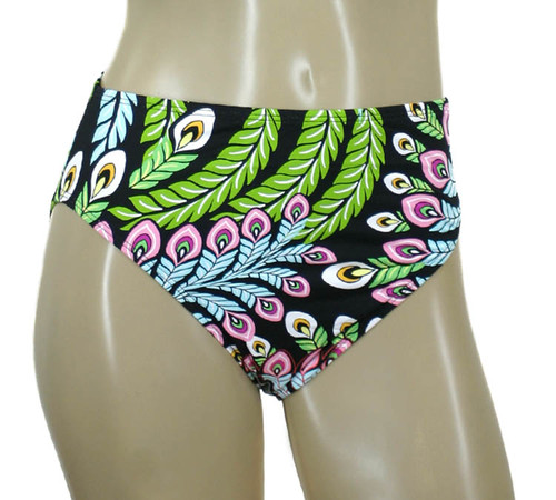 Peacock Feathers High Waist Full Bottom