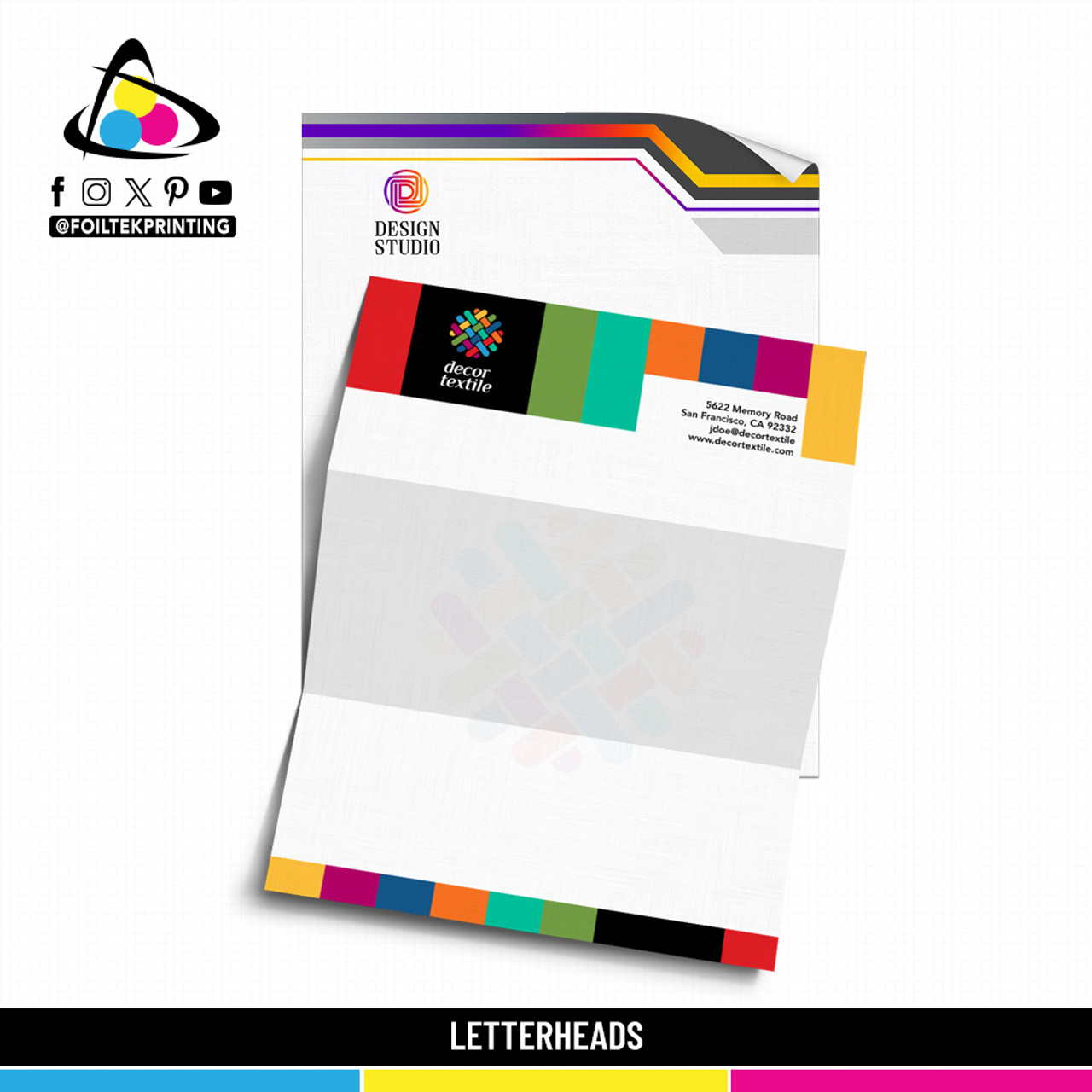 1000 Letterheads 8.5 x 11 70lb Premium Paper - Foiltek Printing