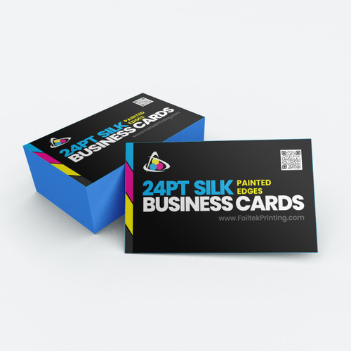 24PT Silk Business Cards + Painted Edges - Foiltek Printing