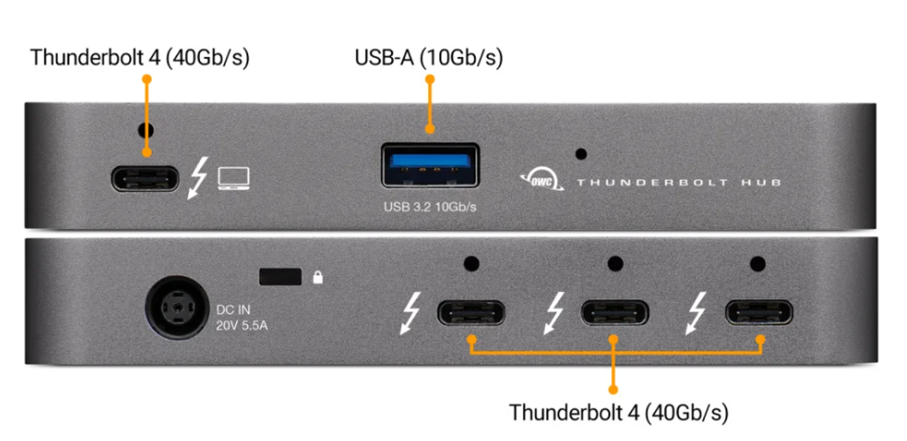 OWC 5 port Thunderbolt 4 Hub - TB 4, USB-C, USB 3.2