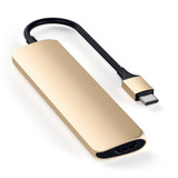 Satechi Slim Aluminum USB-C Multi-Port Adapter 4K - Gold