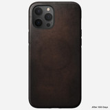 Modern Leather Case for iPhone 12 Pro Max - MagSafe 5G compatible - Rustic Brown