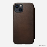 Nomad iPhone 13 leather Folio case brown