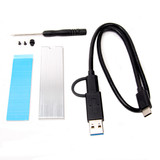 USB-C 3.2 Gen2 10Gbps NVMe and SATA M.2 SSD RGB portable enclosure