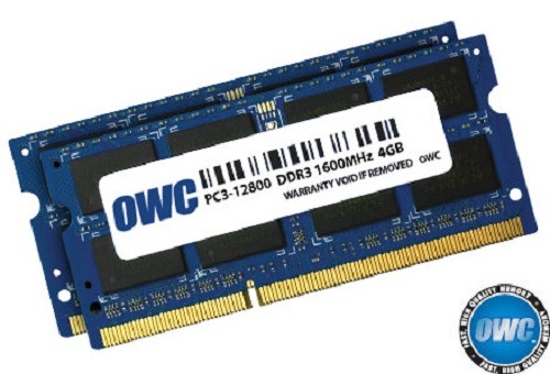 OWC ram 8GB (2 x 4GB) 204-Pin SODIMM DDR3 PC3L-12800 1600MHz 1.35v memory module for Mac