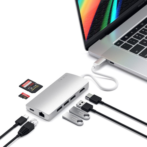 Satechi USB-C Multi-Port adapter 4K with ethernet V2 - Silver 