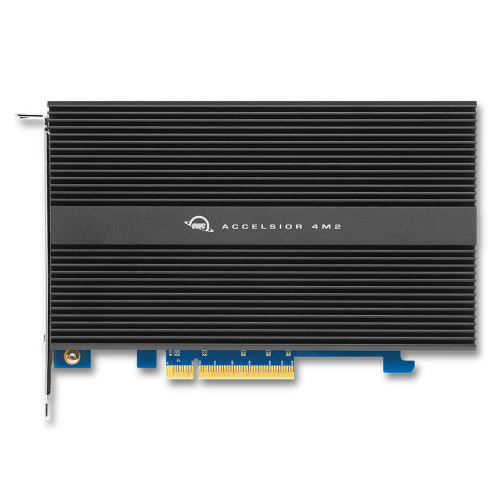 OWC Accelsior 4M2 High-PerFormance PCIe Adapter Card with M.2 NVMe SSD installed_OWCSSDACL4M201T