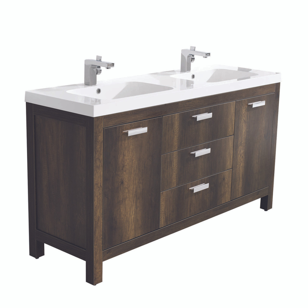 Dyconn Faucet Massa 60" Freestanding Bathroom Vanity W/One Piece Solid