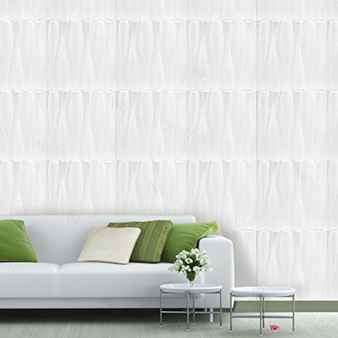 Luxorware 3D Wall Panel Pack of 12 Tiles 32 sqf CE Certified White PVC Panel For TV Walls/Bedroom/Living room (LW3D826)