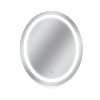 Dyconn Faucet Edison Tri-Color Oval Round Wall Mounted Backlit LED Bathroom Vanity Mirror with Touch ON/OFF Dimmer & Anti-Fog Function (30"W X 36"H)