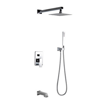 Dyconn Faucet Talise SS312A-CHRT Wall Mounted 3-Setting Shower Faucet System w/ 304T Stainless Steel Shower Head, Faceplate & Tub Spout in Chrome Finish