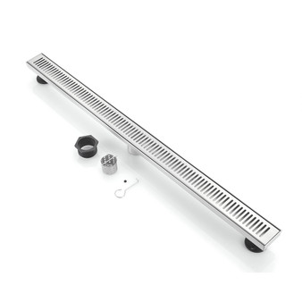 BOANN 40 Inch 304 Stainless Steel Rectangular Linear Shower Floor Drain in Brush Nickel