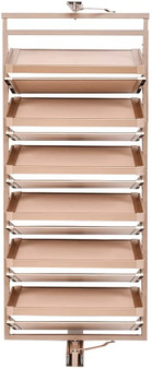 360 degree rotating shoe rack for any tall or short cabinet deeper than 15" (12 Layers, Rose Glod)