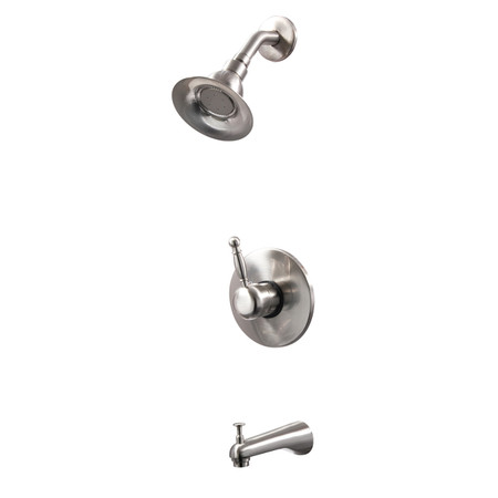 Dyconn Faucet SS311-BN Meadow Brushed Nickel Single Handle Tub and Shower Faucet System