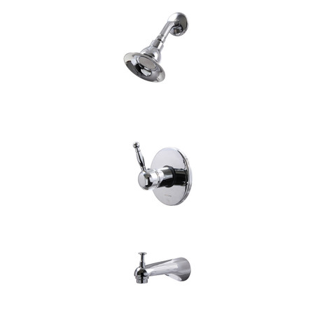 Dyconn Faucet SS311-CHR Pearl Polished Chrome Single Handle Tub and Shower Faucet System