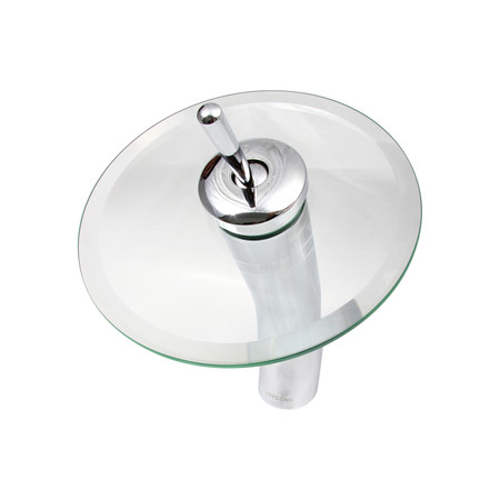 Dyconn Faucet WF1H10-CHR Whitewater Glass Head Waterfall Bathroom/Vessel Faucet, 11.5-Inch, Polished Chrome