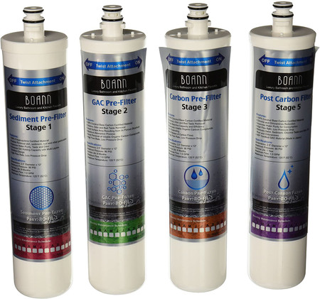 BOANN RO-1YPK-C 1 Year Filter Full Filter Set with Stages 1/2/3/5 for BNROSYS and BNRO6SYS