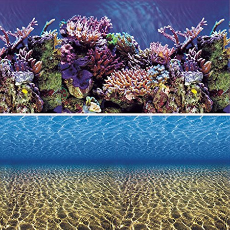 Vepotek Aquarium Background Ocean Seabed /Coral Reef Double sides (24WX24H)