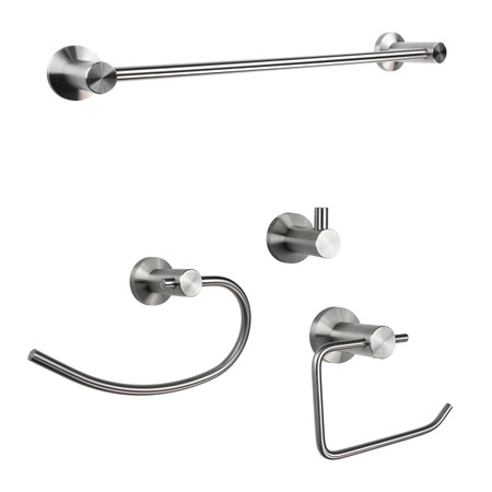 BOANN Tacoma Series T304 Stainless Steel Bathroom Accessory Set, 4 Piece