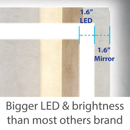 Dyconn Faucet Tempered Glass Edison M13 Series Tri-Color LED Bathroom (30"W X 36"H) Vanity Mirror