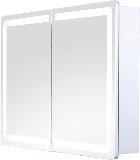 Dyconn Faucet Egret Tri-color LED Dual Door Cabinet Mirror with Touch On/Off Dimmer and Anti-Fog - 34 x 24 (W x H)