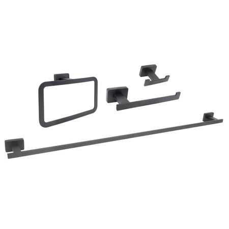 Chicago Series Black Bathroom 4 Piece Accessory Set (34)
