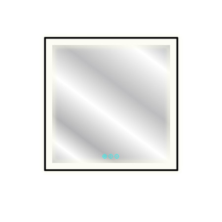 Dyconn Faucet Black Frame Wall Mounted LED Bathroom Vanity Mirror(36"W X 36"H )