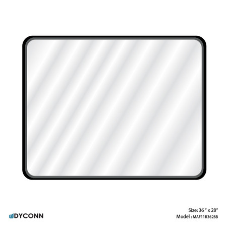 Raven Series MAF11 Black Metal Framed Mirror(36"Wx28"H)