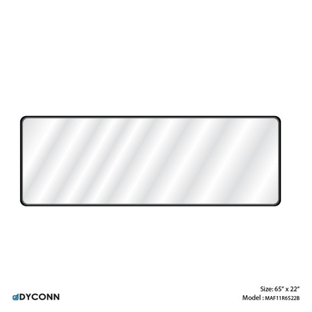 Raven Series MAF11 Black Metal Framed Mirror(65"Wx22"H)