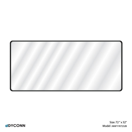 Raven Series MAF11 Black Metal Framed Mirror(72"Wx32"H)