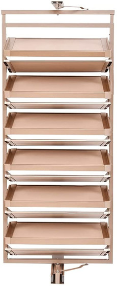 360 degree rotating shoe rack for any tall or short cabinet deeper than 15" (12 Layers, Rose Glod)