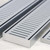 Lauxes Aluminum Infinity Shower Drain Cut-to-Fit Adjustable Drain with End Caps and Base Flange Kit with Line Insert