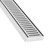 Lauxes Aluminum Infinity Shower Drain Cut-to-Fit Adjustable Drain with End Caps and Base Flange Kit with Line Insert