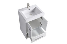 VSB Freestanding Bath Vanity in White with White countertop