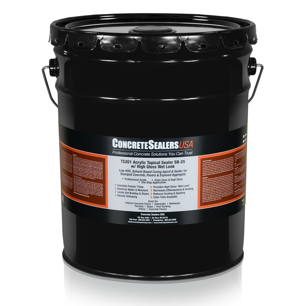 TS201 Acrylic Topical Sealer SB-25 w/ High Gloss Wet Look (5 gal