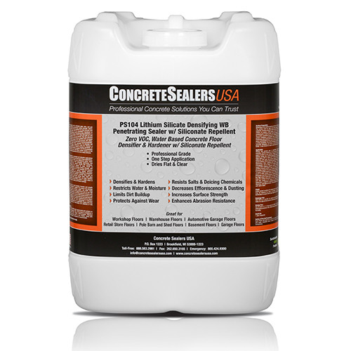 PS108 Sodium Silicate w/ Siliconate Densifier WB Penetrating Sealer (5 gal.) | Concrete Sealers USA