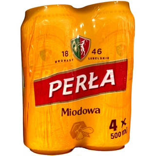 Perla Honey Beer Miodowa 500ml 4 Pack Cans (Poland)