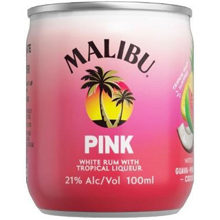 Malibu PINK White Rum With Tropical Liqueur 100ml Can
