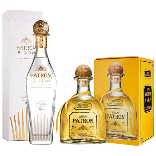 Patron El Cielo Tequila 750ml + Patron Anejo Tequila 750ml Bundle
