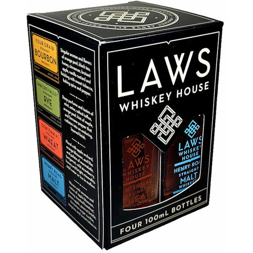 Laws Whiskey House Quad Set Bourbon Whiskey 4-Pack 100ml 750ml