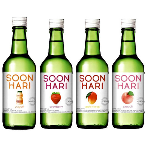 Soonhari Soju Mxed Flavors 375ml 4 Pack