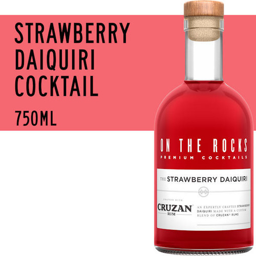 On The Rocks Cruzan Rum The Strawberry Daiquiri Ready-To-Drink Cocktail 750ml