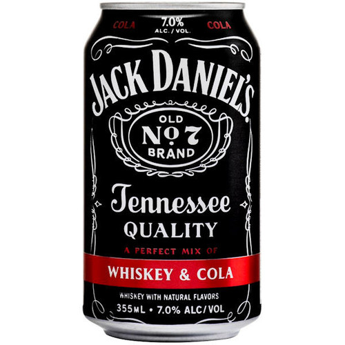 Jack Daniel's Whiskey & Coke Cocktail Ready To Drink 12oz 4 Pack Cans