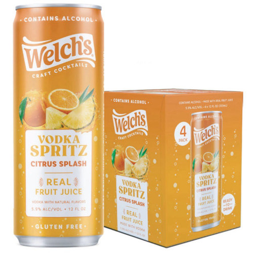 Welch's Craft Cocktails Vodka Spritz Citrus Splash Ready-To-Drink 4-Pack 12oz Cans