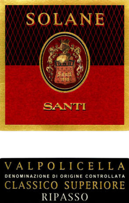 12 Bottle Case Santi Valpolicella Classico Superiore Solane 2016 w/ Shipping Included