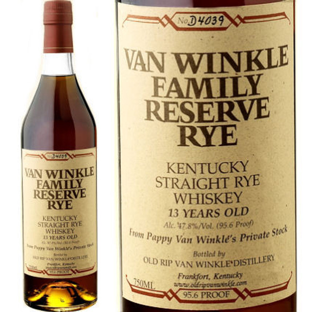 Van Winkle Family Reserve 13 Year Old Rye Whiskey 750ml Liquorama